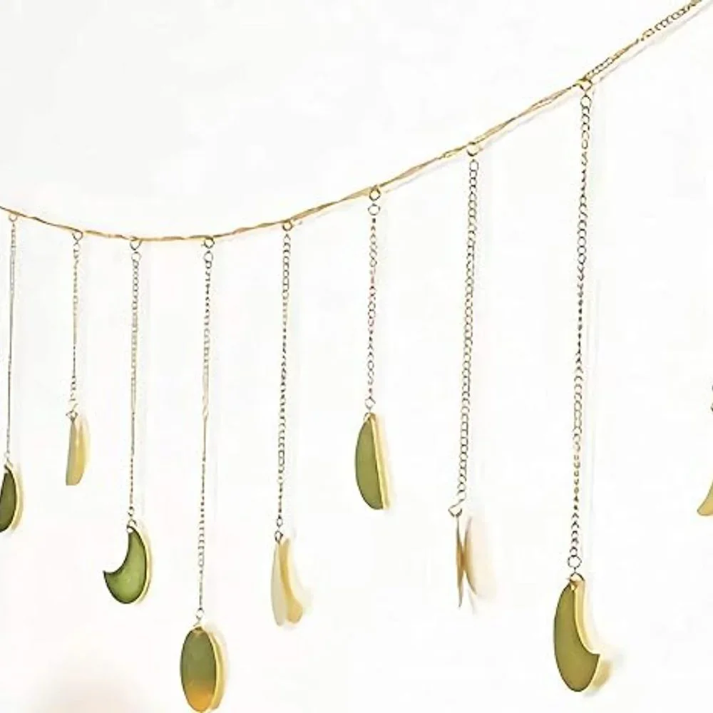 2 PC Boho Style Decor Macrame Moon Wall Hangings Moon Tray SET NEW